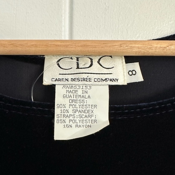 NWOT CDC Caren Desiree Company Dark Blue Velvet Maxi Dress - Picture 5 of 5